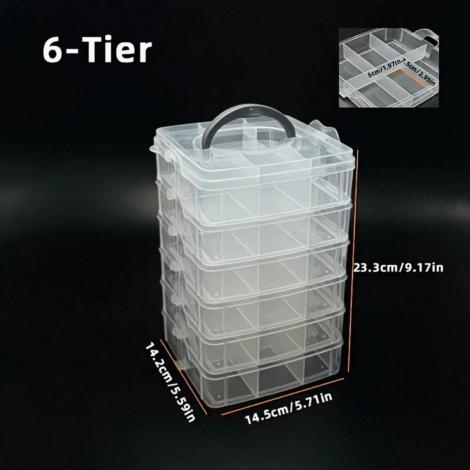 7‑Piece Set Transparent Tool Organizer Box,Portable Snap‑Close Storage Case,Hardware Screw Wrench Parts Sorting Container,Compartment Tray With Handle