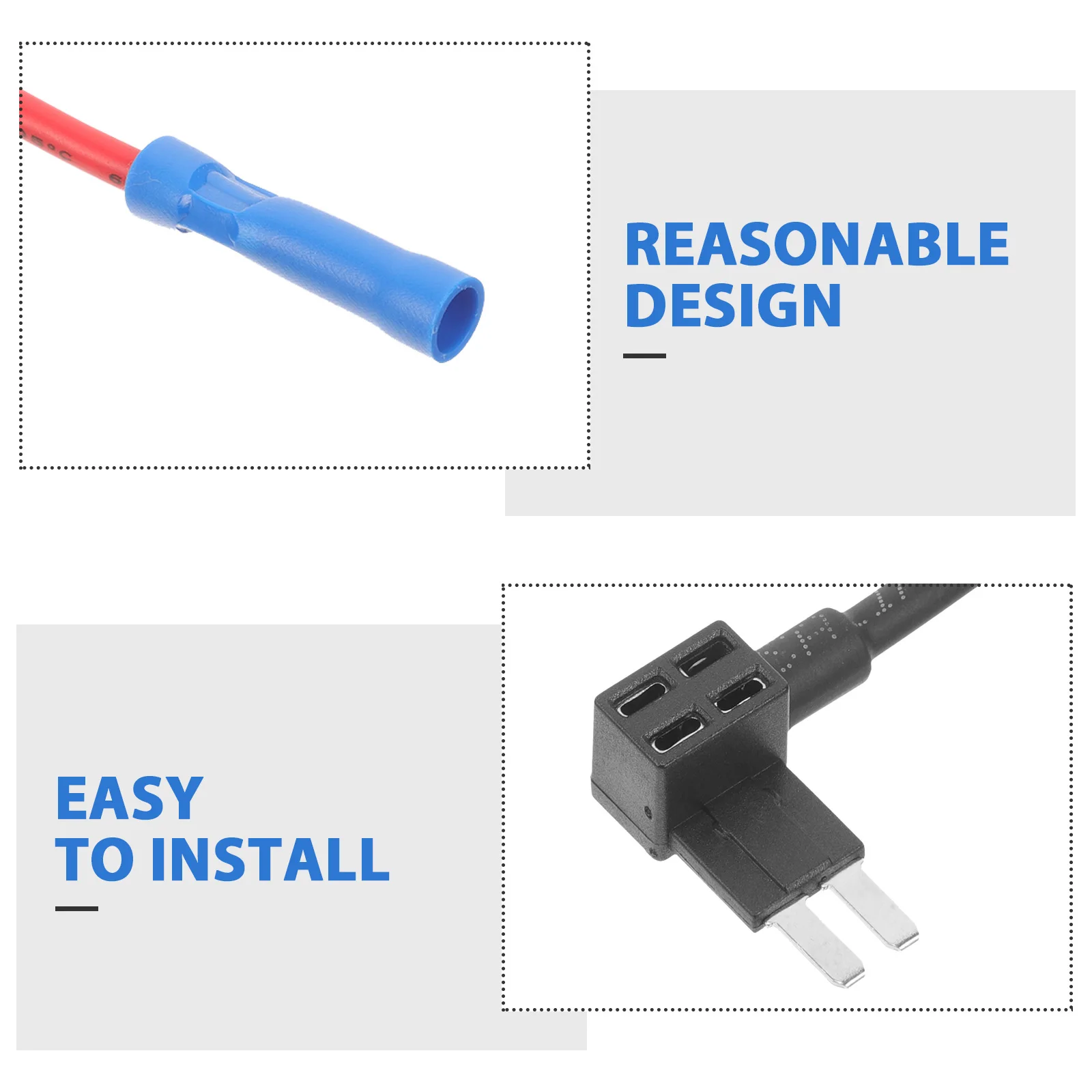 

8pcs Inline Fuse Holders Car Adapter Standard Plug Socket Mini Circuit Protector for Dash Cam Truck Electronics Heavy Duty