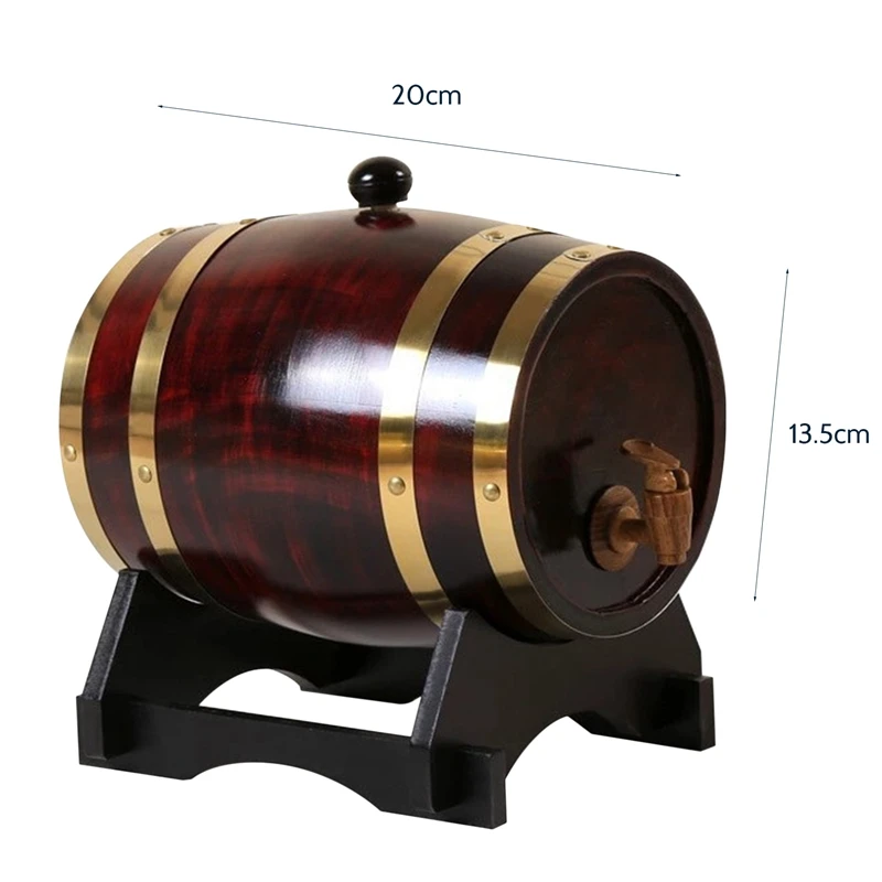 1.5L Whiskey Barrel Dispenser Aging Barrels Home Whiskey Barrel Decanter For Wine Spirits Beer And Liquor