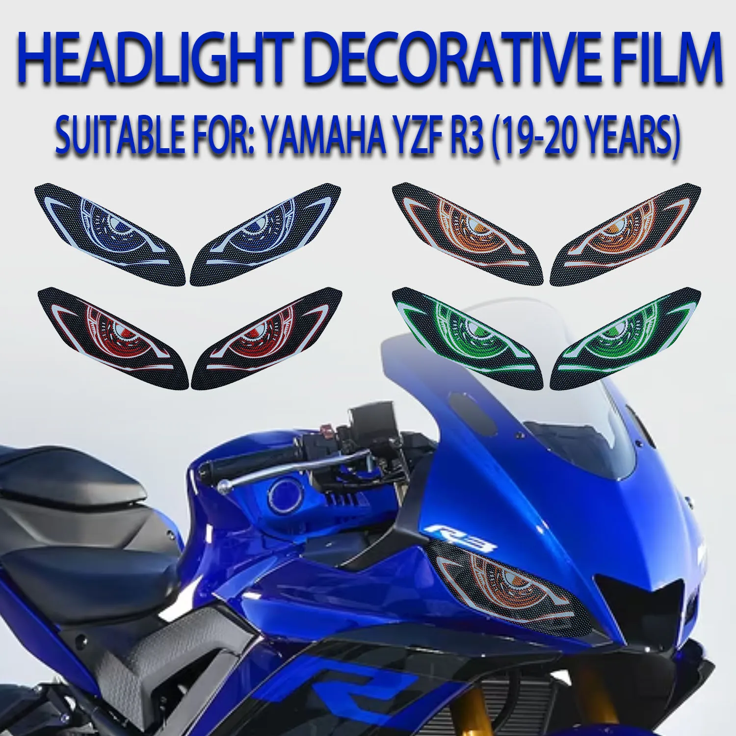 

For Yamaha YZF-R3 19-23 Years Lamp Anti Scratch Decorative Film Headlight Waterproof Sticker Personality