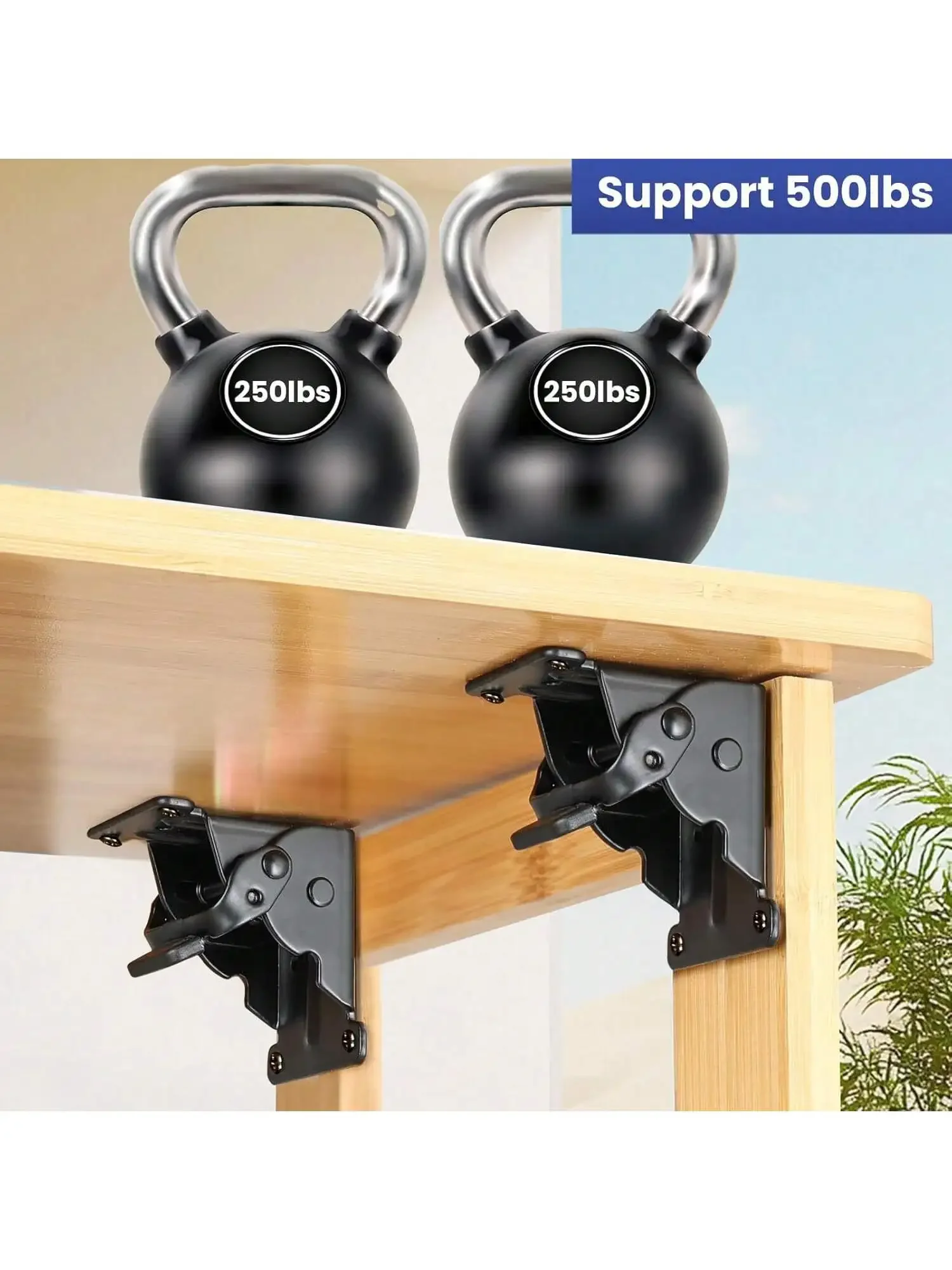 4pcs Iron Folding Support Frame Self-Locking Hinge Table Leg Fittings And Gussets-For Folding Legs Hardware Tool