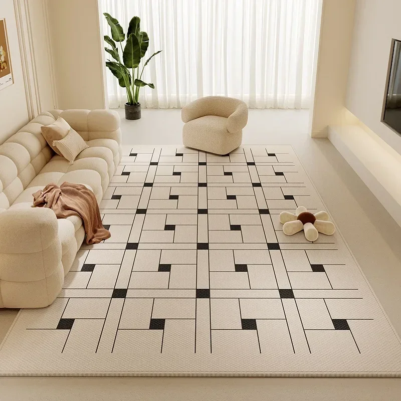 Cream Style Carpets for Living Room Large Area Bedroom Washable Decor Carpet Thick Plush Lounge Floor Mat Fluffy Soft Study Rug