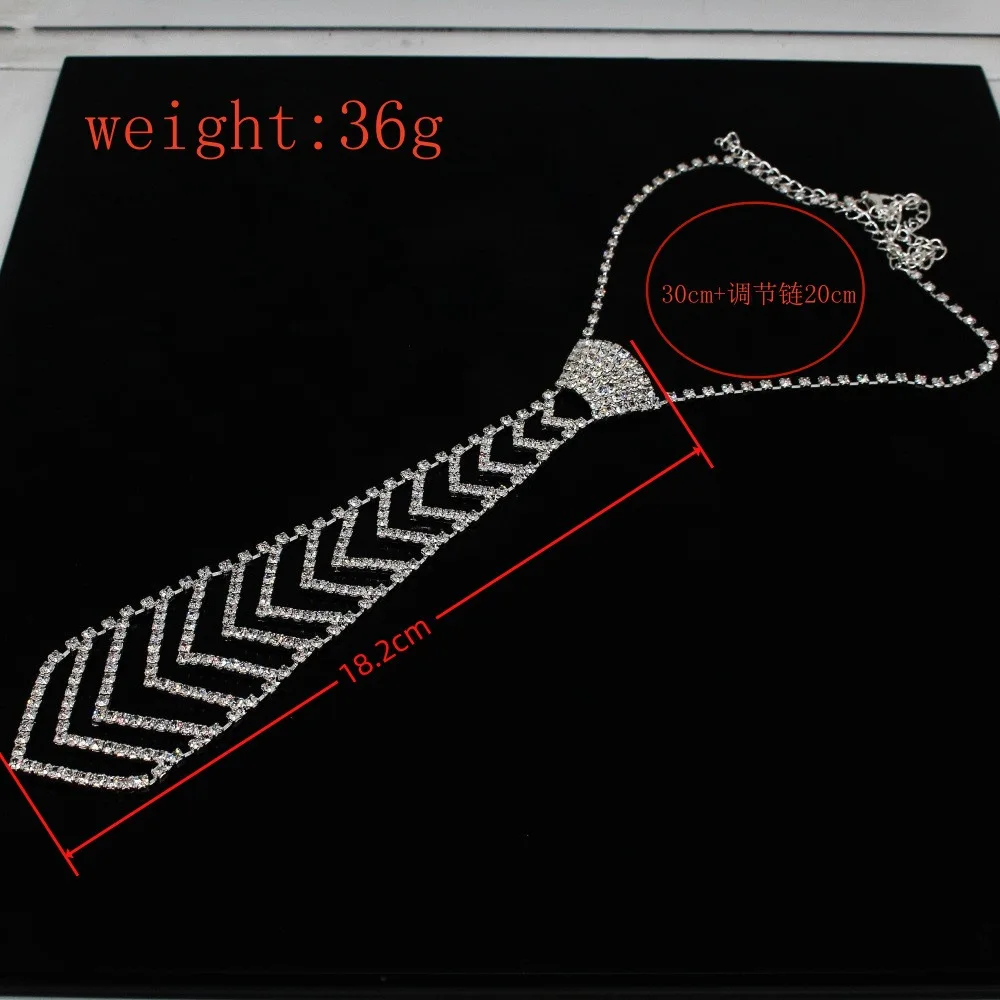 ربطة عنق من حجر الراين إكسسوارات فستان الزفاف العصرية على شكل سهم للرجال والنساء قلادة ربطة عنق عصرية