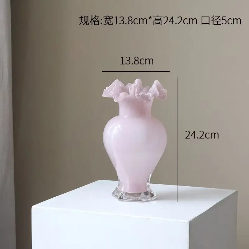 HP Used glass vase ornament hydroponic flower arrangement decorative dining table home simple flower vase