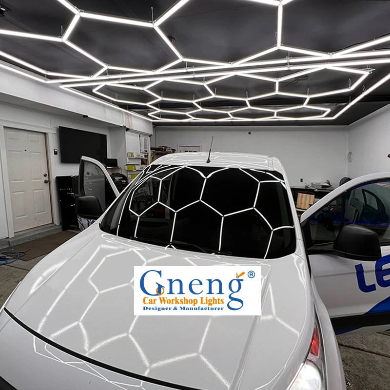 

ZT1088 factory competitive price car detailing lights workshop garage hexagon lighting led light