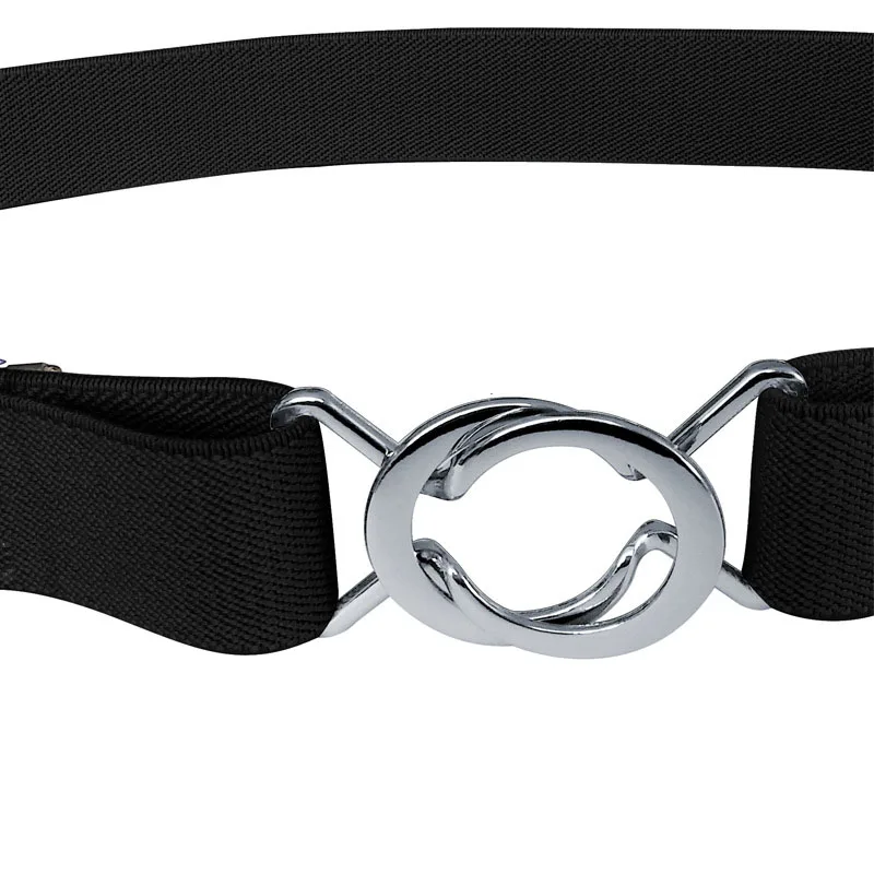 Adjustable Elastic Stretch Belt Invisible Belt for Women Girls Jeans Pants Dress,2.5cm Wide Metal Ring Buckle,No Hassle,No Bugle