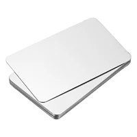Tarjetas de visita de Metal de acero inoxidable, 12/30/50 Uds., 0,3/0,5/0,8mm, tarjeta de nombre en blanco, grabado láser para tarjetas de regalo DIY, plata/negro