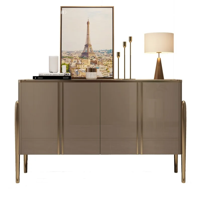 

Light luxury entrance Modern simple dining room American side cabinet Locker Living room against the wall rock slab locker