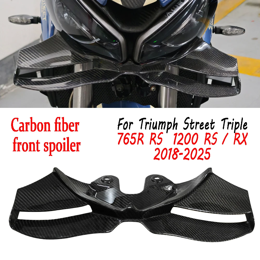 

For Triumph Street Triple 765 R/RS 2018-2025 carbon fibre WINGS Front spoiler Lower spoiler lower lip 765 R RS Motorcycle Fixed