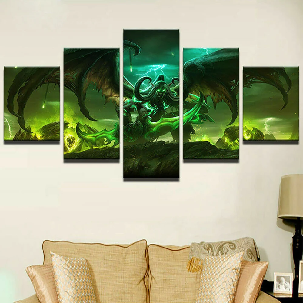 Canvas Wall Art Poster Paintin Game Picture Print Living Room Home Decoration Bedroom Mural Framework 5 Panels Interior Artwork