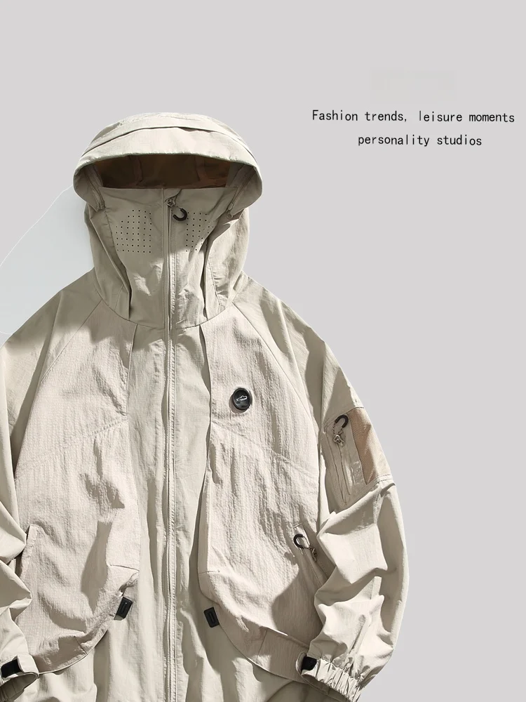 

Женская демисезонная куртка ANXIE с капюшоном для защиты от солнца, повседневная рабочая одежда свободного кроя