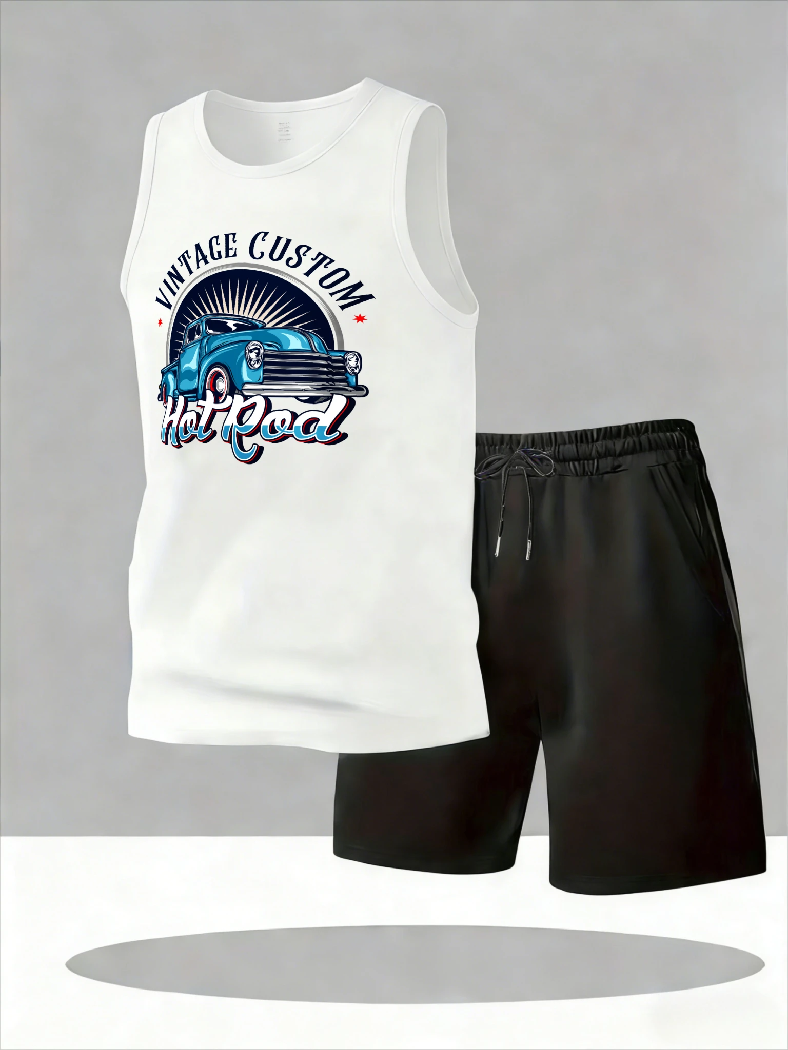 

Men's Tank Top Sets 2026 Summer Quick drying seaside Suit for man oversize Breathable men's chandals crewneck sports running