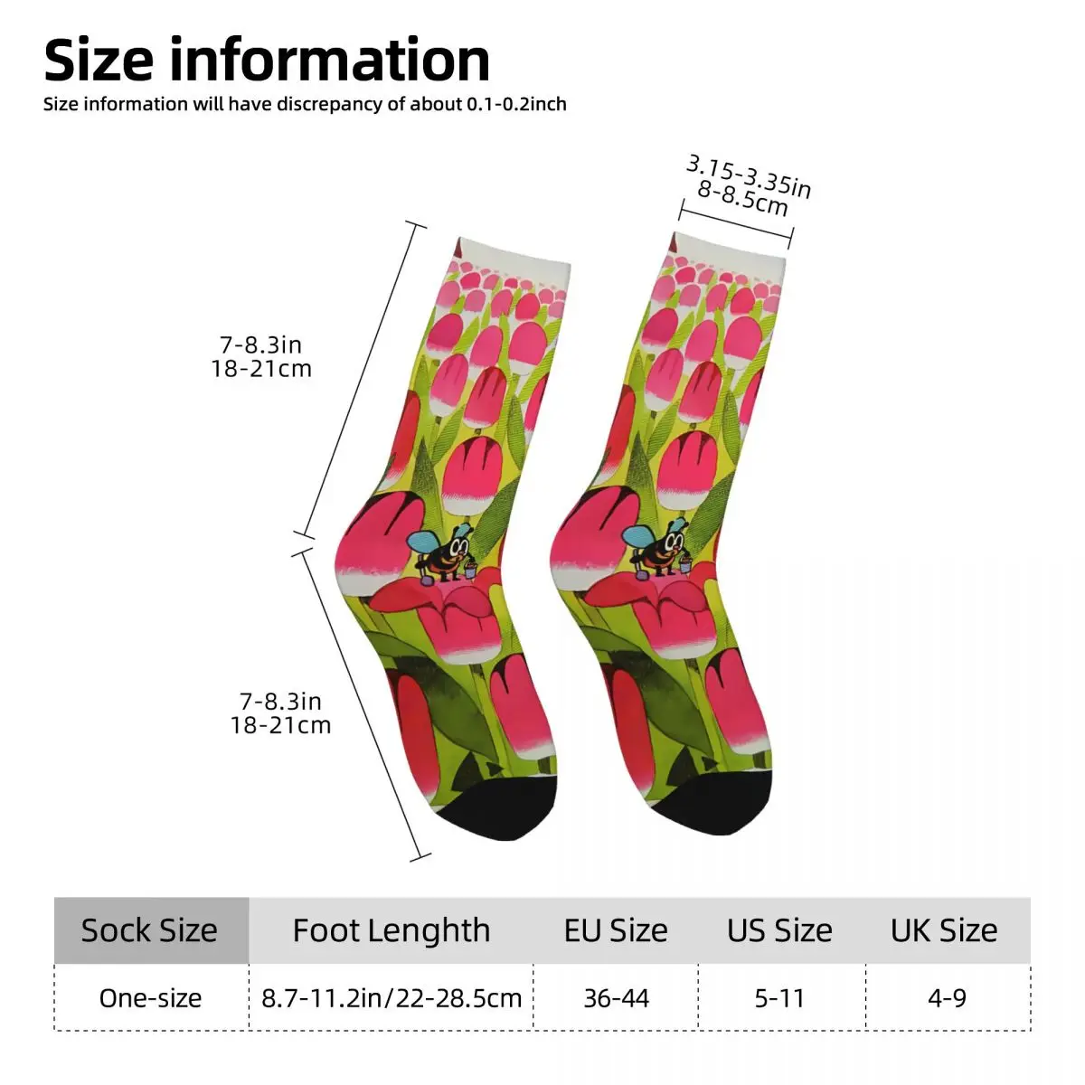 Krtek The Little Mole Socks Hiking 3D Print Boy Girls Mid-calf Sock