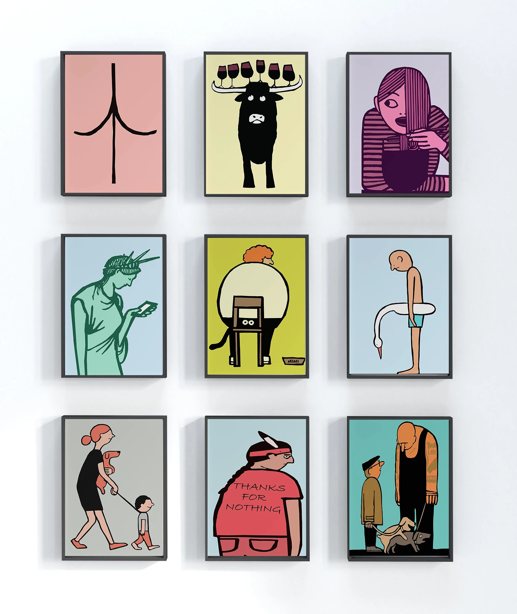 Home Decor Essentials - Karikatür Soyut Komik Satire Küçük Komik