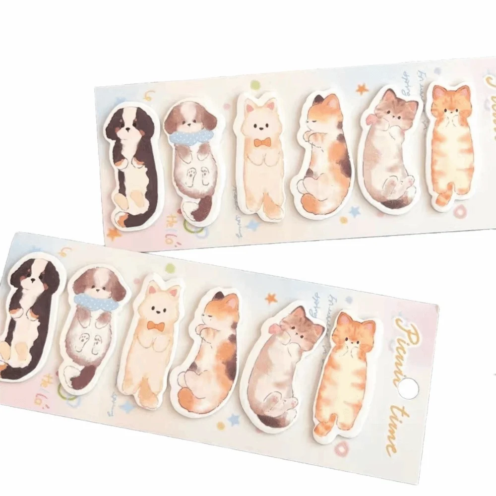 Cartoon Animal Sticky Notes File Classification Planner Organization Cat Index Tabs Note Mark Subjects Bookmarks Office Use