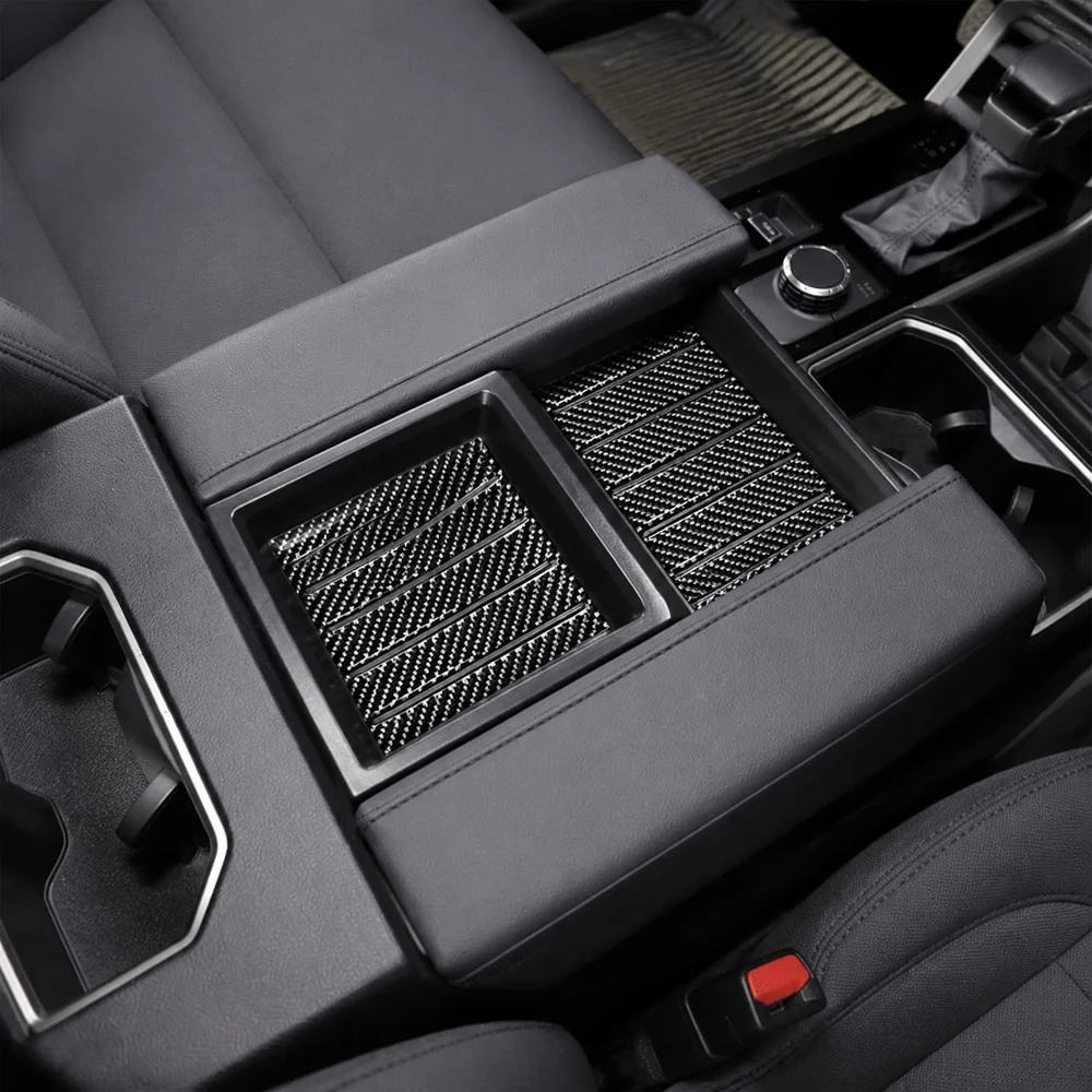 Carbon Fiber Center Console Tray Insert Mat for Toyota Tundra 2022 2023 Interior Accessories Organizer