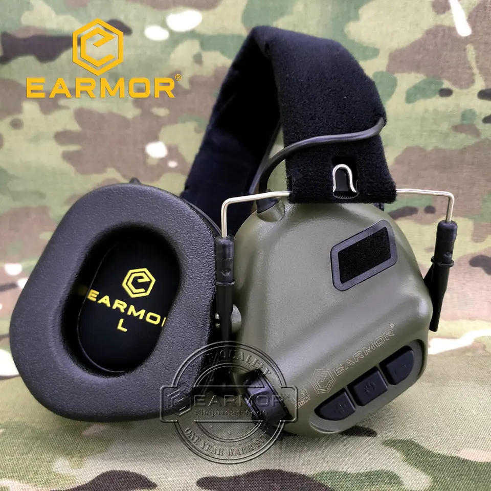 Imagem -03 - Earmor-green Headconjunto Tático Cancelador de Ruído M32 Mod4 Folhagem Headphones Tiro Aviação Comunicação Softair Fones de Ouvido