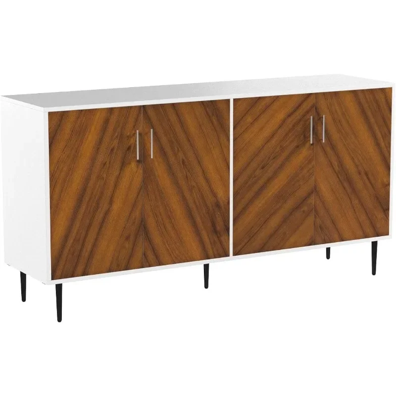 

Modern 4 Door Bookmatch Buffet, 58 Inch