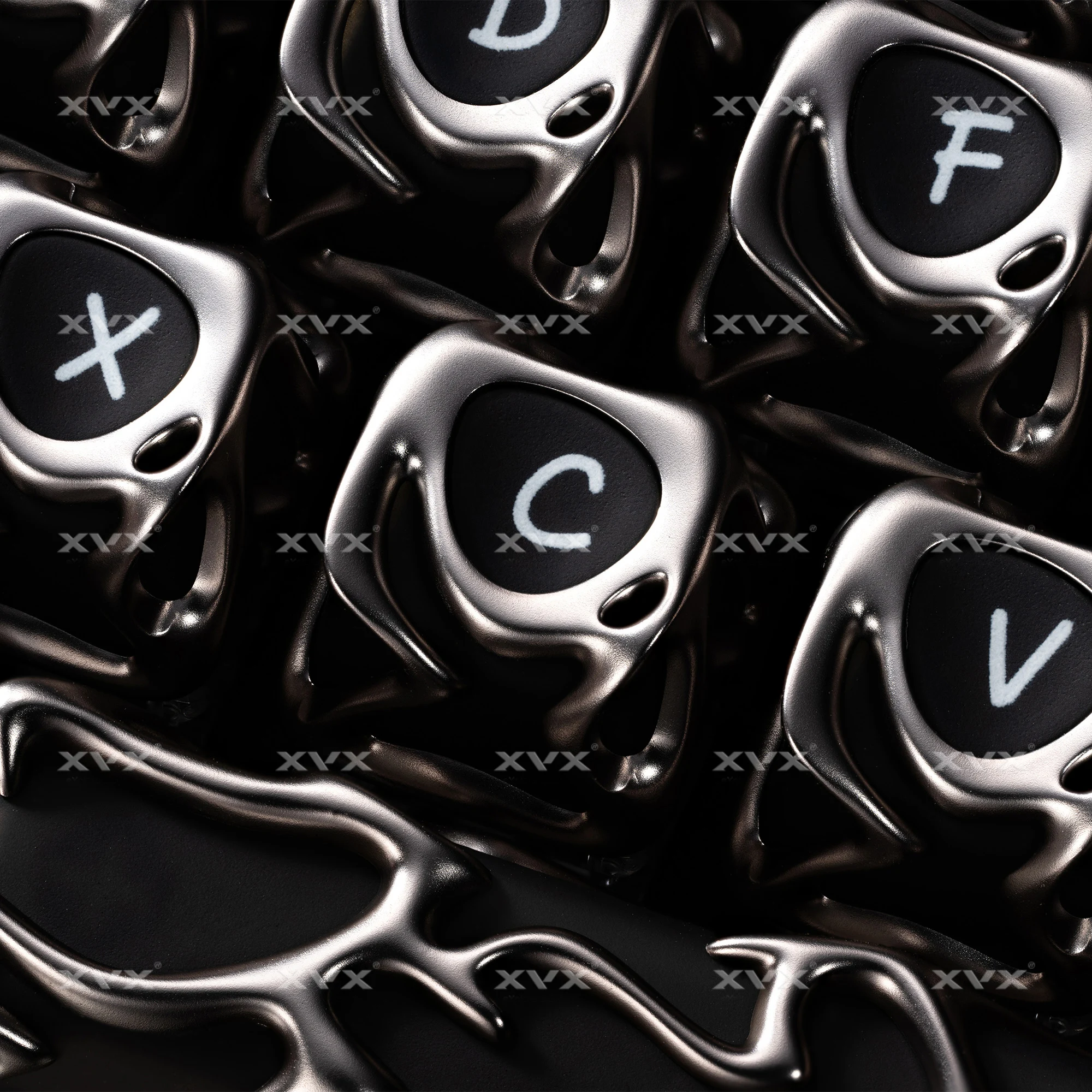 XVX personalidad Venom Keycap textura de Metal ahuecado niebla penetrante personalizado creativo transparente keycap ABS + PC 61 teclas