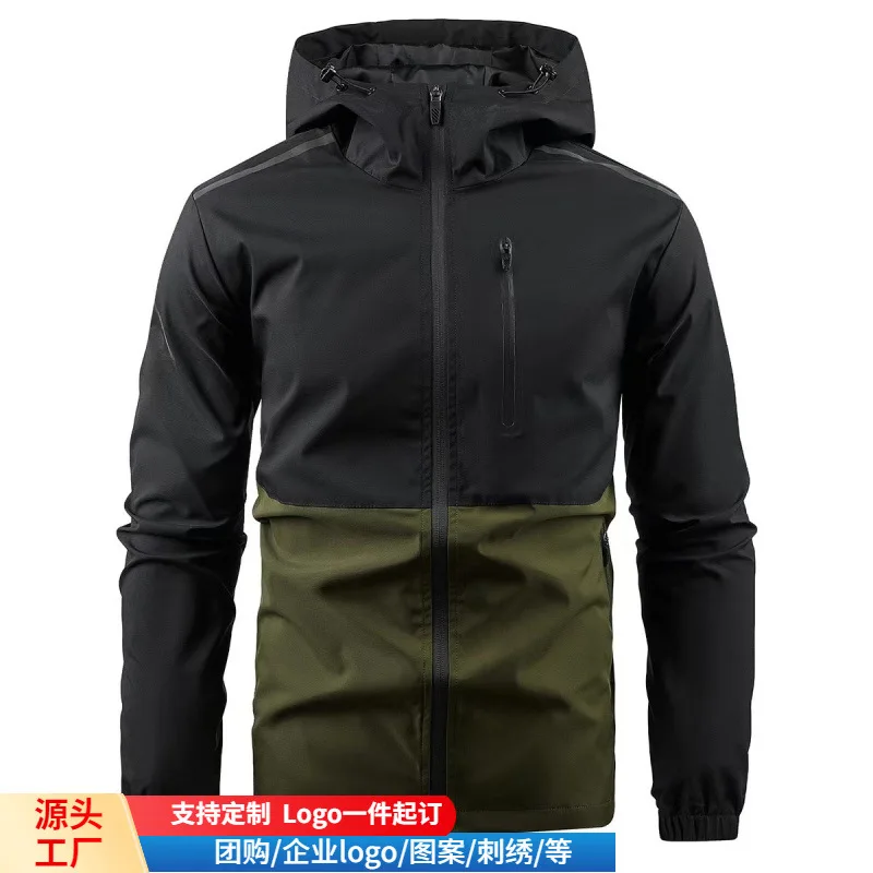 2026 جديد الربيع والخريف الرجال عبر الحدود عادية اللون كتلة هوديي سترة يندبروف ملابس خارجية