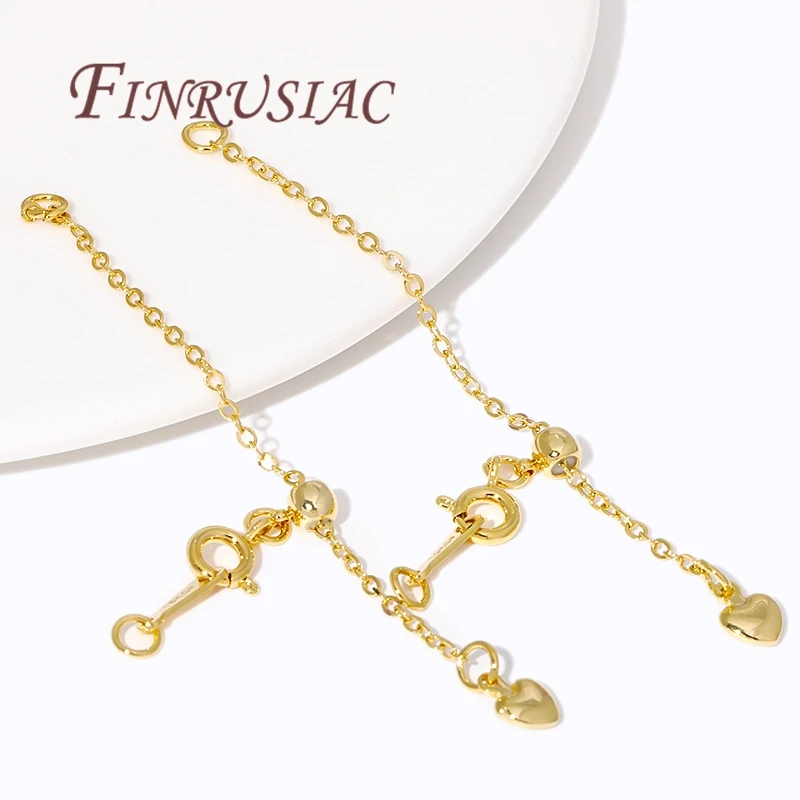 שרשרת זנב מורחבת מצופה זהב 18K עם מחברי קלאספים ליצירת תכשיטים עצמאיים ליצירת צמידים