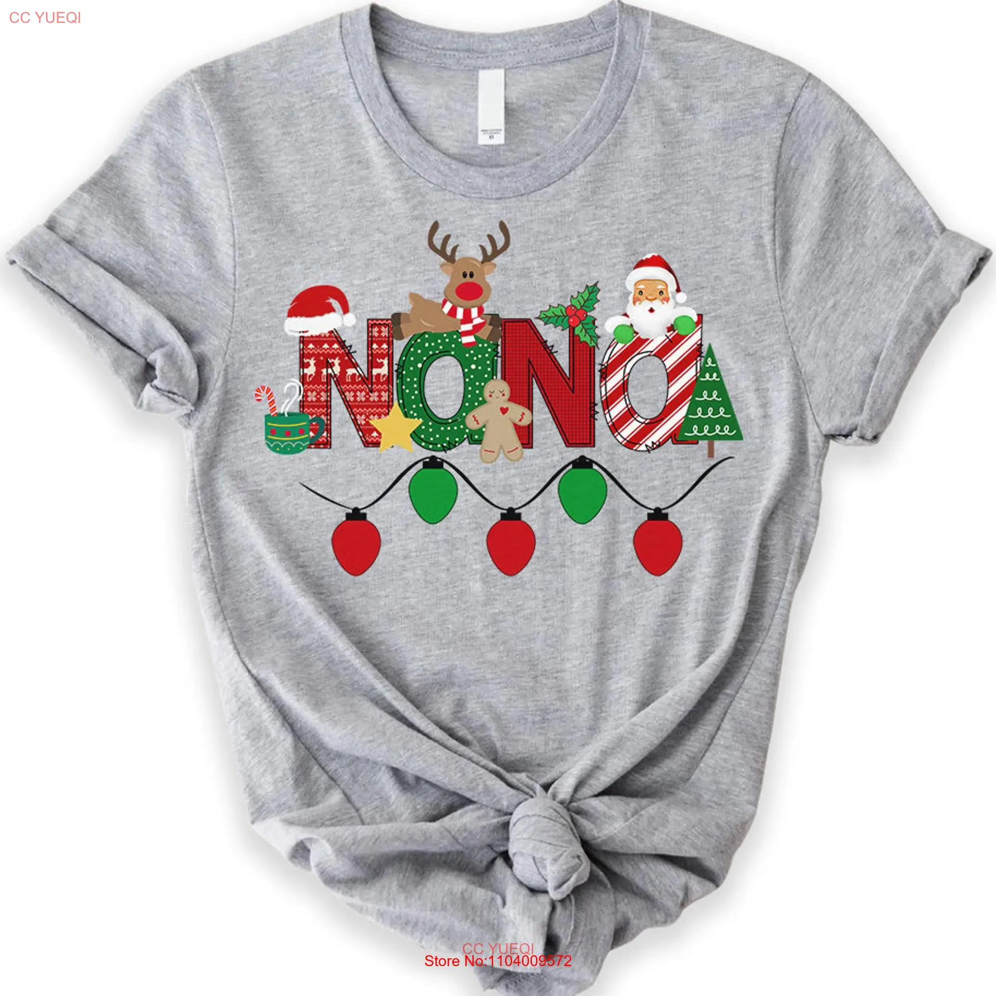 Nana Christmas T Shirt for Mom Party Cute Grandma Claus Xmas long or short sleeves