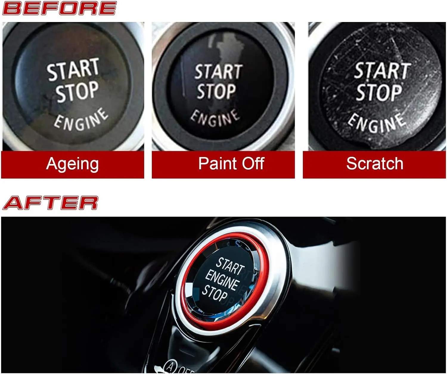 كريستال نمط المحرك بدء إيقاف التبديل زر الإشعال صالح F الهيكل F30 F10 F20 F22 F32 F15 F48