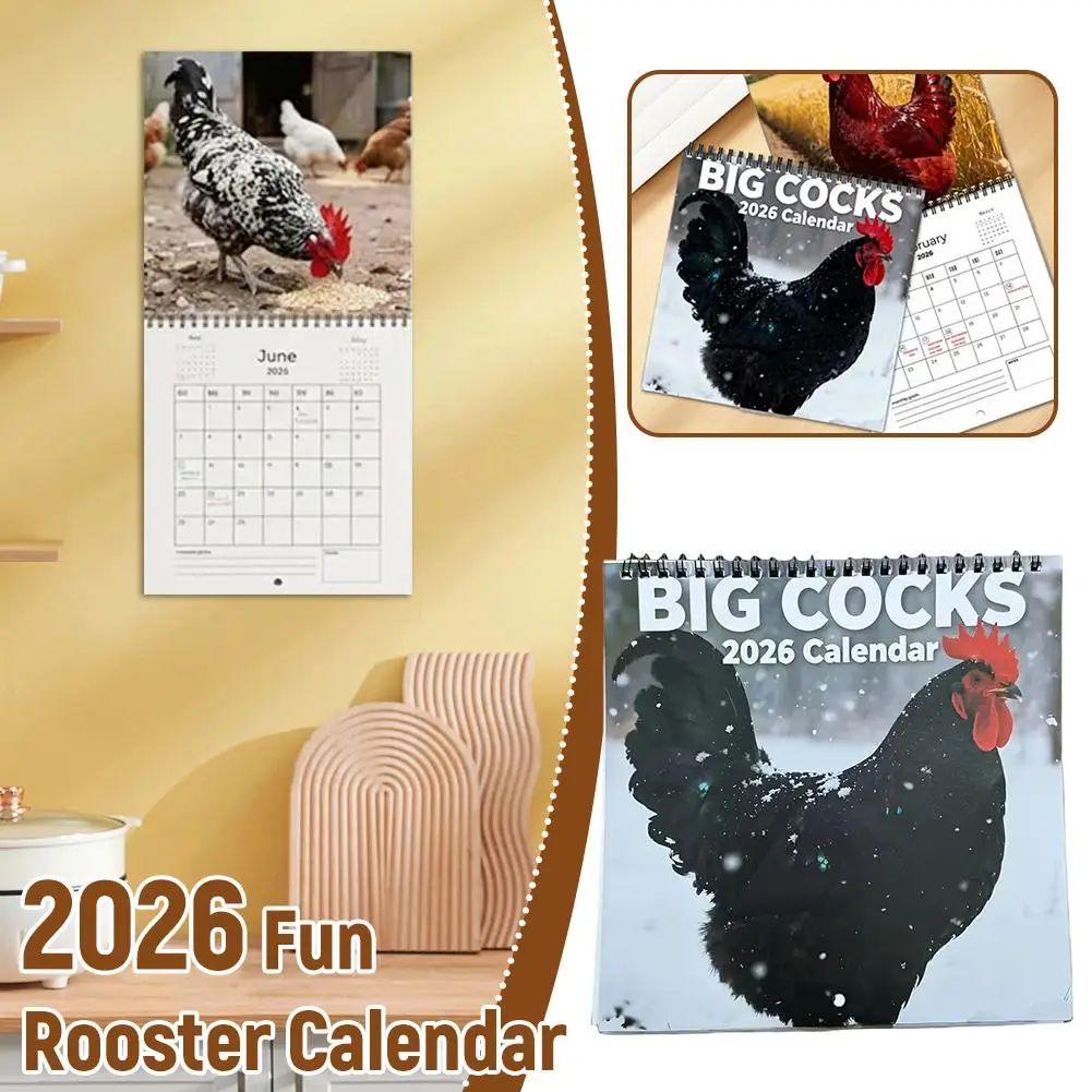 

Настенный календарь с изображением курочки на 2026 год, 1/3/5 шт., для декора дома и планирования в офисе