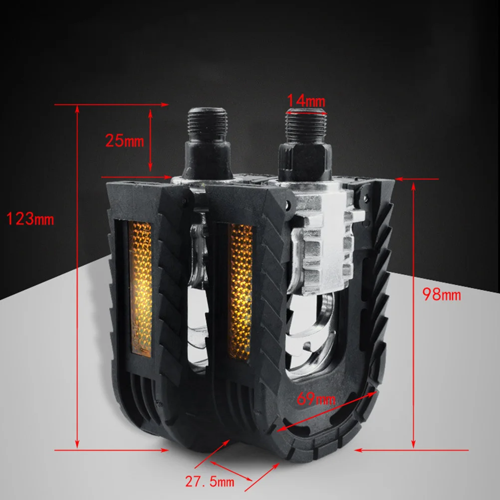 

1Pair Aluminum Alloy Vehicle Pedal Non Slip Surface Large Tread Increase Friction Ensure Rider Safety Black Pedal