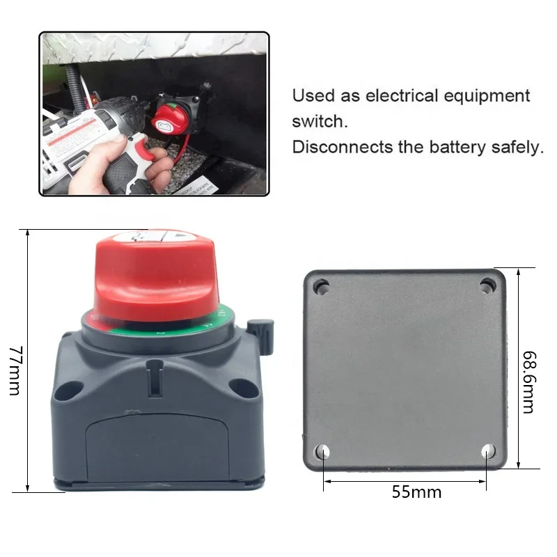 12V 48V 3Pin ON OFF 300A  Disconnect  Master Isolator Battery Manual Transfer Switch for Car Boat Auto