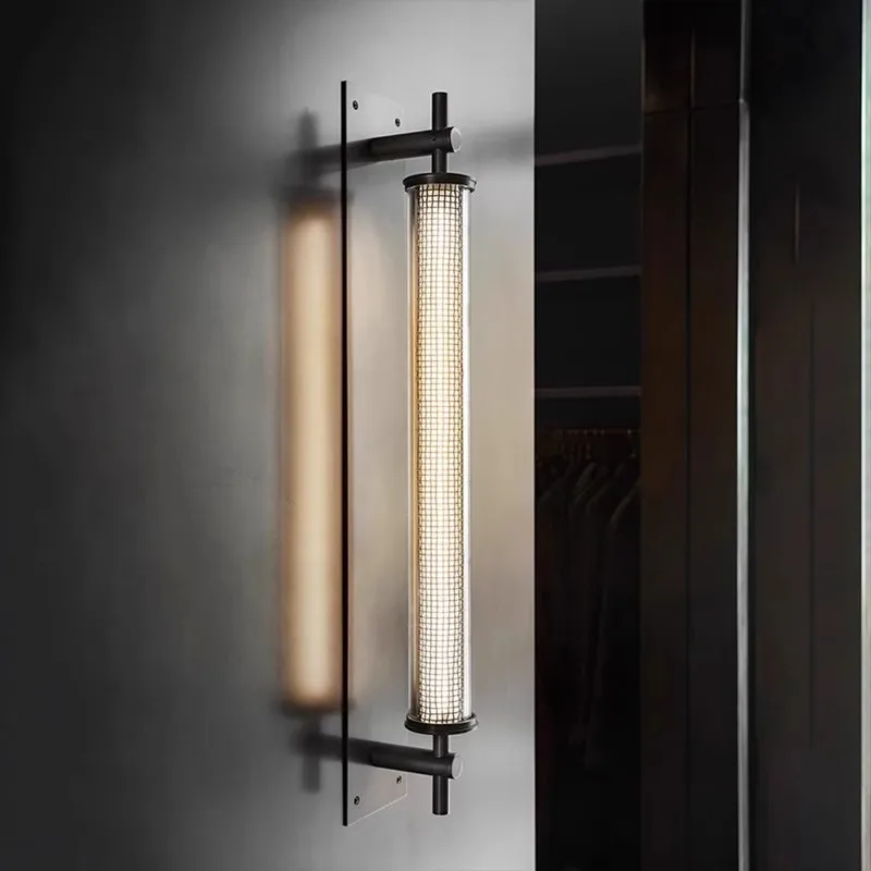 

Postmodern light luxury glass tube long wall lamp, entrance hall, dining room, study room, balcony decoration designer wall lamp