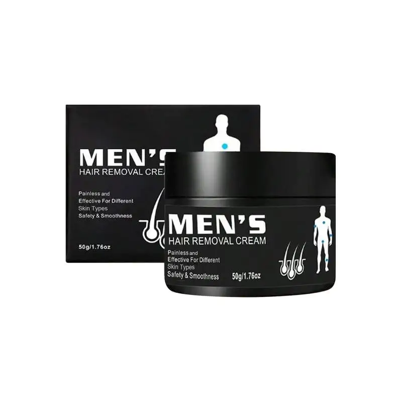 Crema de depilación corporal para hombres, crema depilatoria calmante para depilación no deseada, 1,76 oz, privada en casa