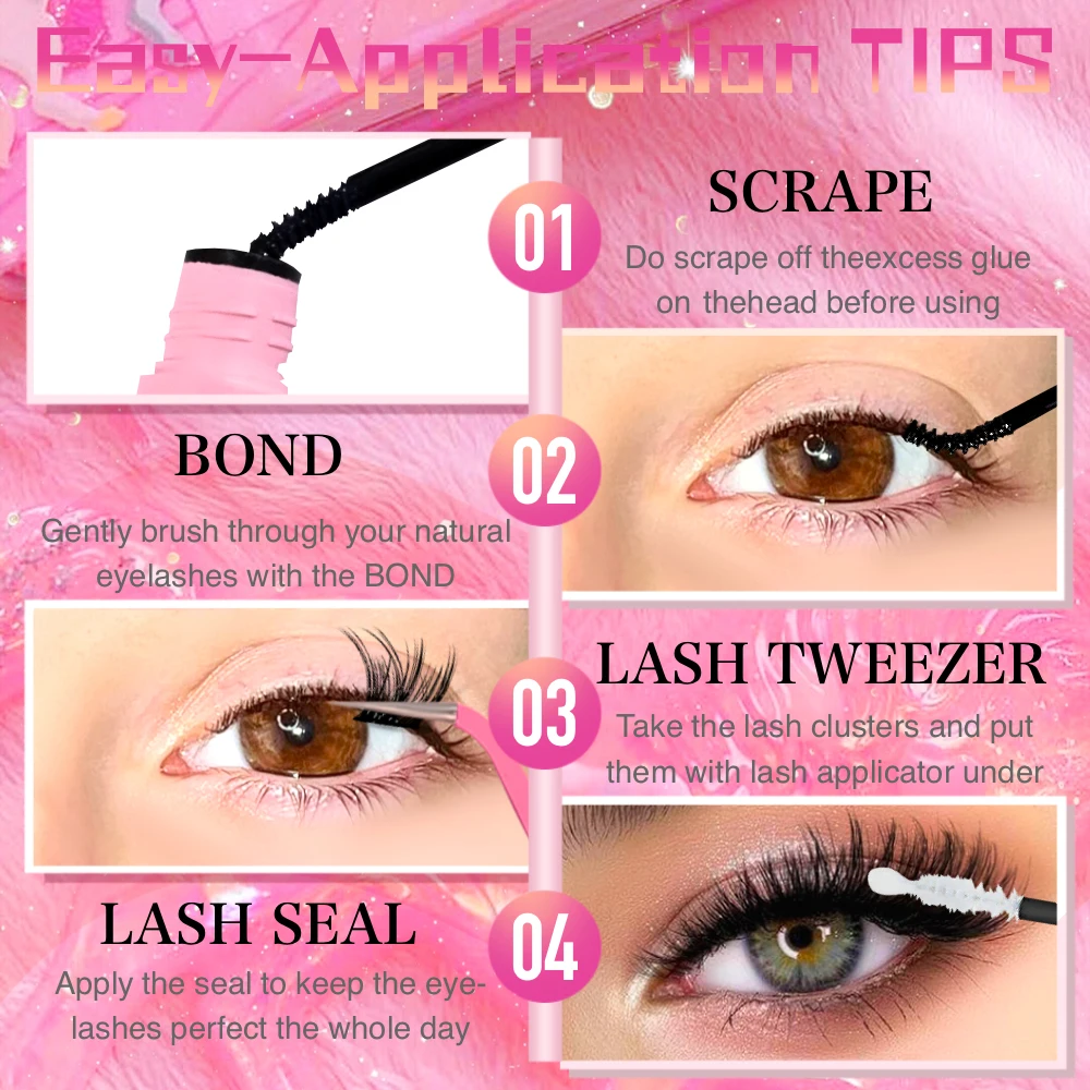 غراء الرموش، غراء الرموش والختم 10 مل غراء الرموش 2 في 1 للمجموعات، لاصق الرموش أسود يدوم طويلاً #5