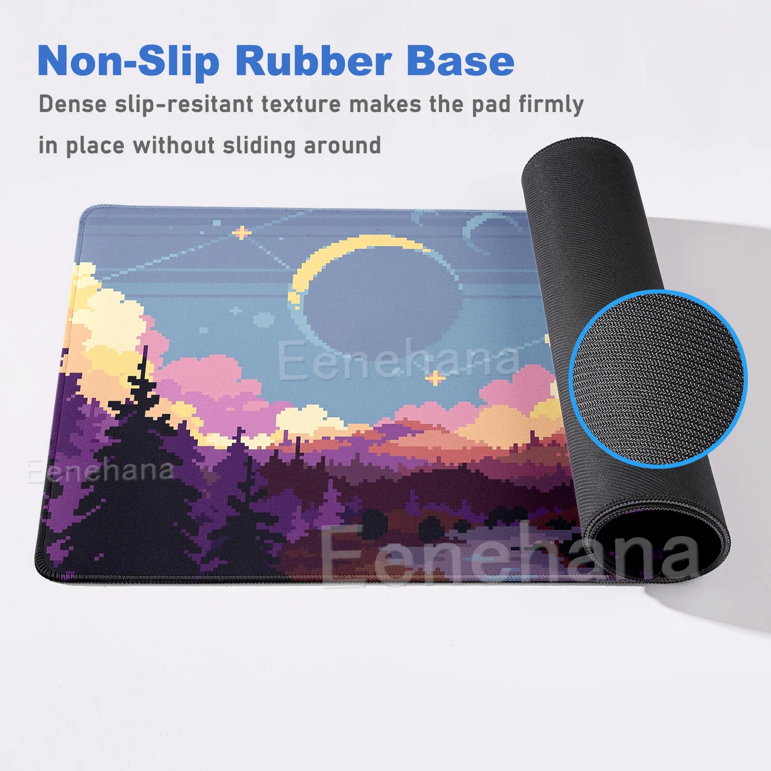 Pixel Rosa Wolken Mauspad Himmel Großes Mousepad PC Gaming Zubehör Pad Niedliche Landschaft Gummi Computer Schreibtischmatte Xxl Erweitertes Pad