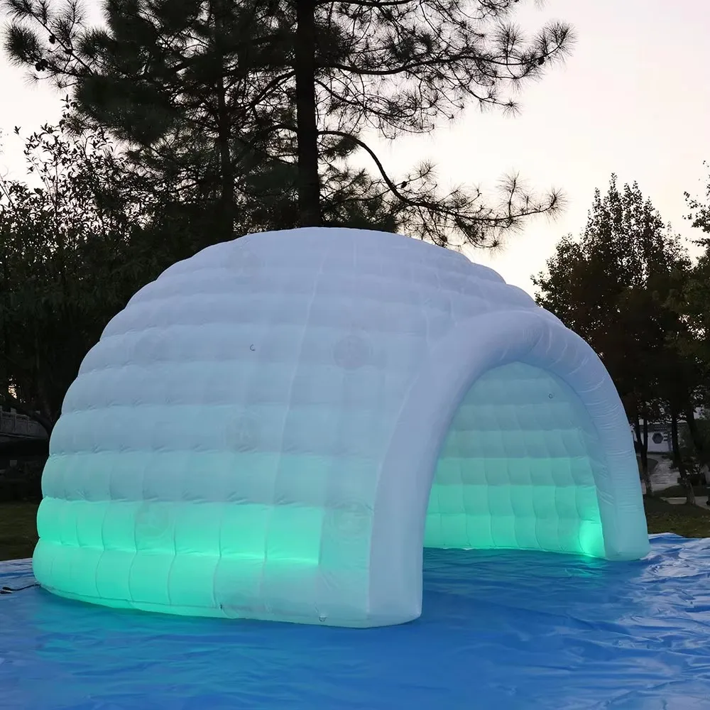 Portable Light Emitting Diode Inflatable Igloo Dome Tent Exhibition Camping Party Event