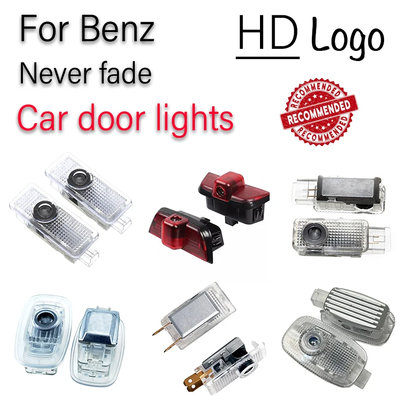 

2PC HD Glass Lens Car Door Light Welcome For Mercedes Benz CLA E C S V CLS CLA Associazione SLK SLR Class Sprinter Viano Vito
