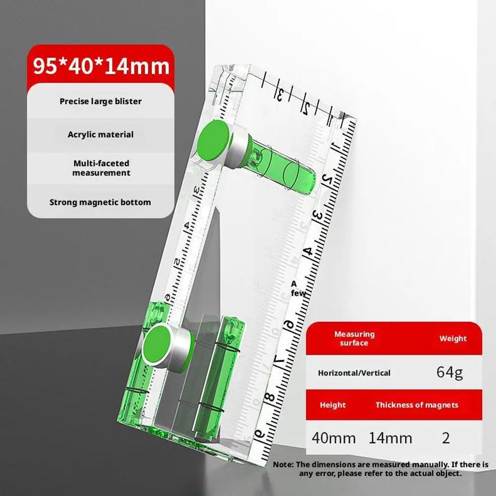 Acrylic Level Ruler High-precision Strong Magnetic Level Water Gauge For Precise Linear Measurement Measuring Tool