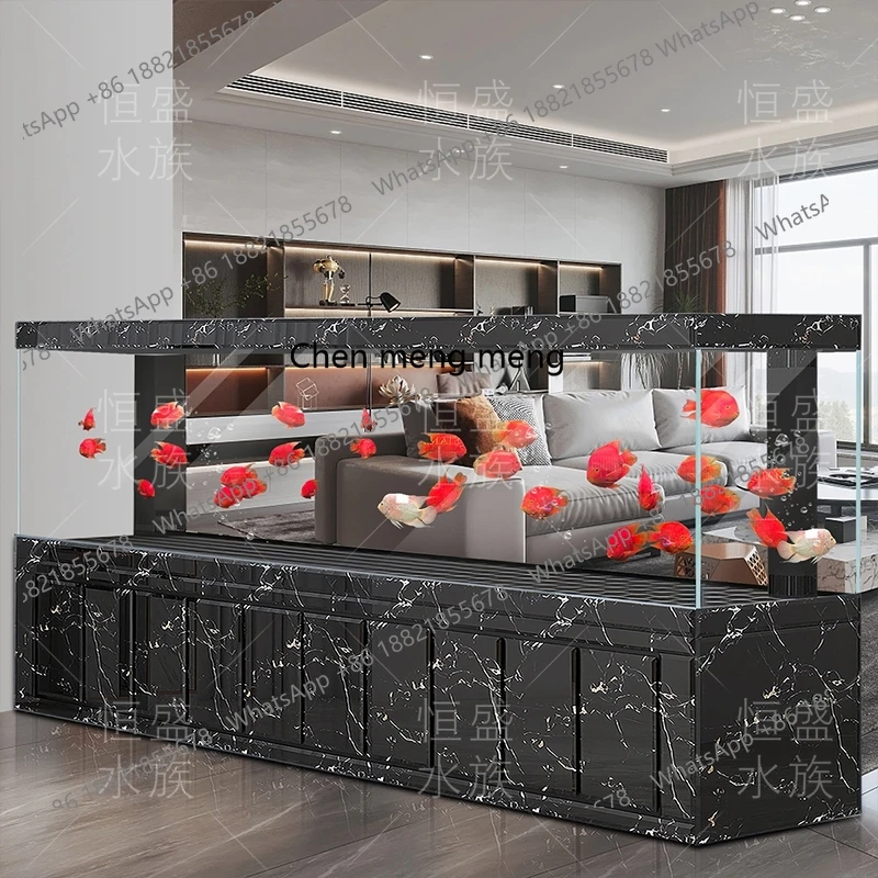 

Large Jinlong fish tank ultra-white glass fish tank living room water-free aquarium customization
