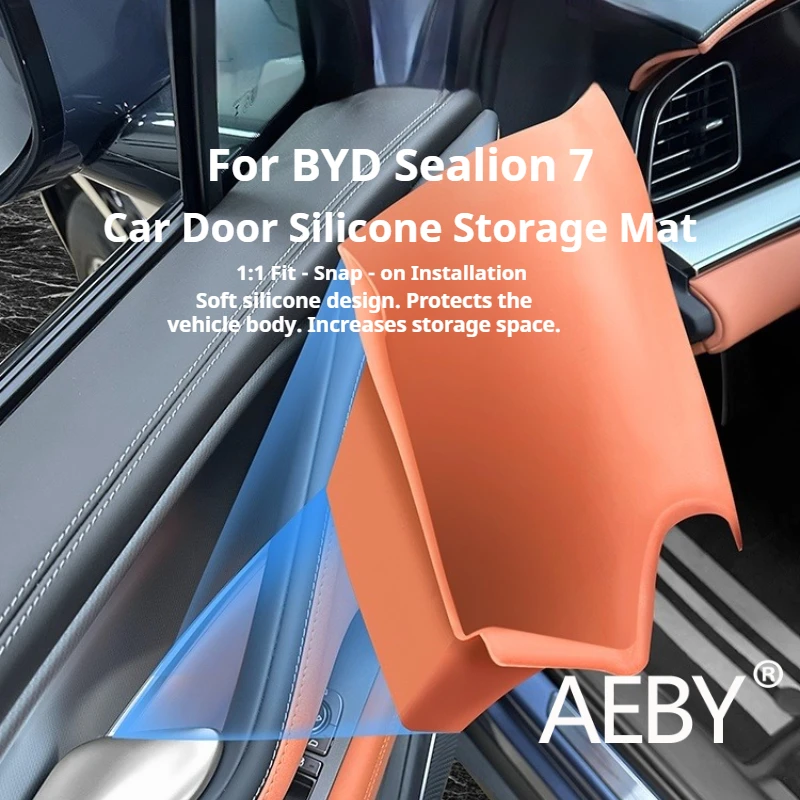 

AEBY For BYD Sealion 7 2024 Car Door Handle Silicone Box Cover A nti-Dust Storage Case, Interior Accessories Organizer Holder