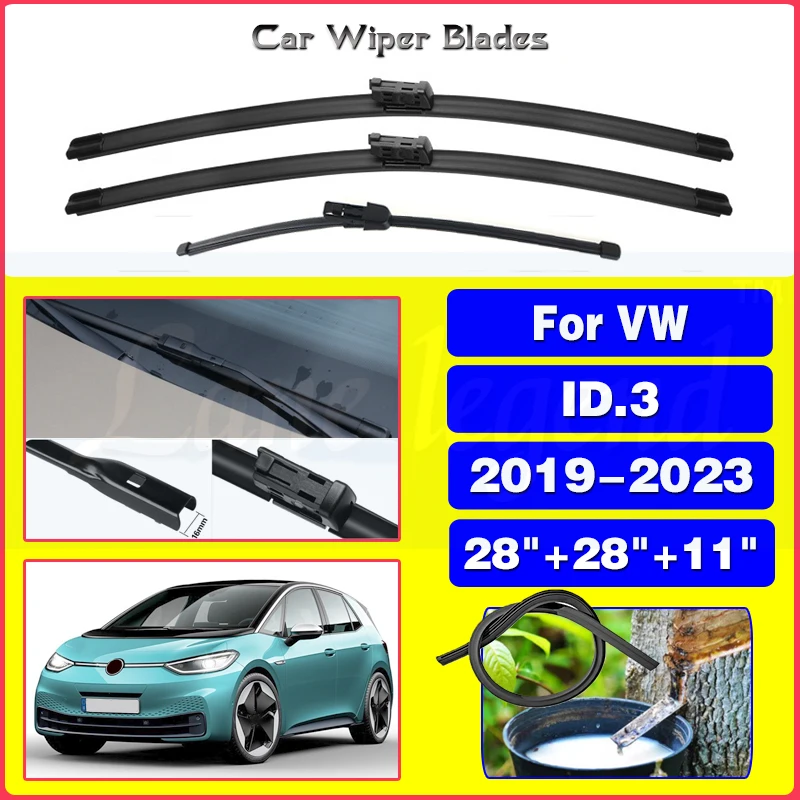 Escobillas de limpiaparabrisas delanteras y traseras para coche, accesorios para Volkswagen VW ID.3 ID3 2019 2020 2021 2022 2023