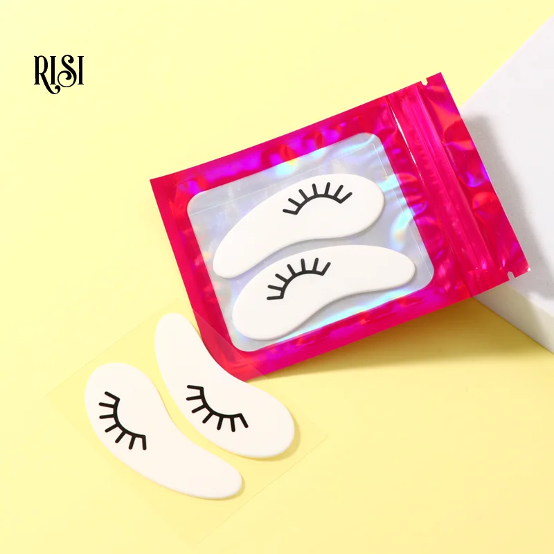 Risi remendos de cílios fofos ultra fortes pegajosos sob os olhos remendos de silicone reutilizáveis almofadas de gel para cílios