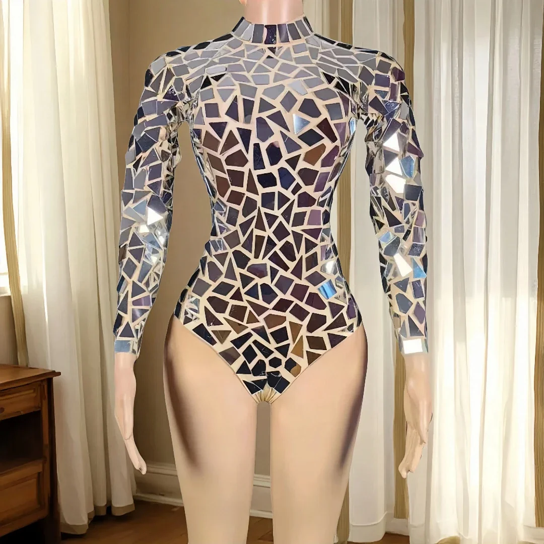 

Сценическое представление, карнавальный рейв-фестиваль, боди, 2025новые женские потрясающие боди с зеркалом и блестками, танцовщица, певица, вечерние, день рождения