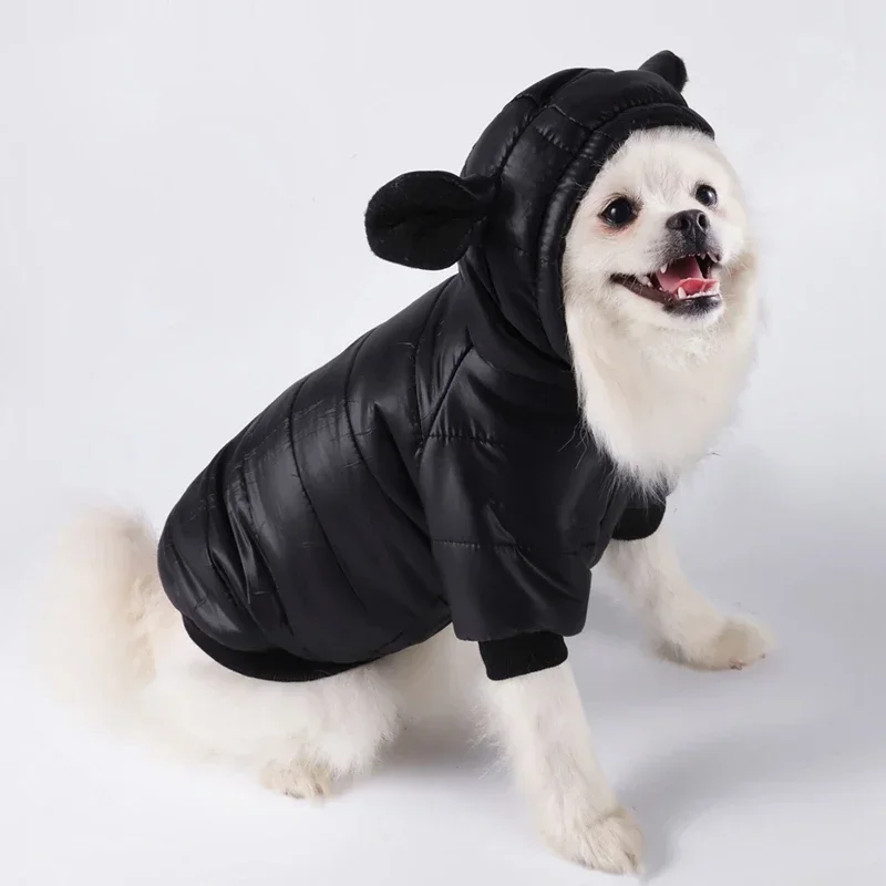 Winter Black Pet Dog Clothes Warm Dog Coat For Small Medium Dogs Waterproof Pet Jacket Dog Hoodie Chihuahua Yorkie Pug Costume