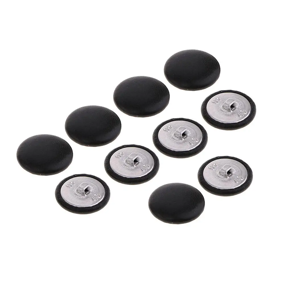 Pack of 10 Artificial Leather Covered Shank Buttons for Crafts Sewing Knitting Haberdashery Upholstery, 20mm Sewing Buttons