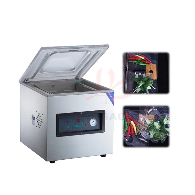 LY-400 Tabletop Vacuum sealing machine customized  Double sealing strip Vacuum bin 436*420*75mm Sealing length 400mm