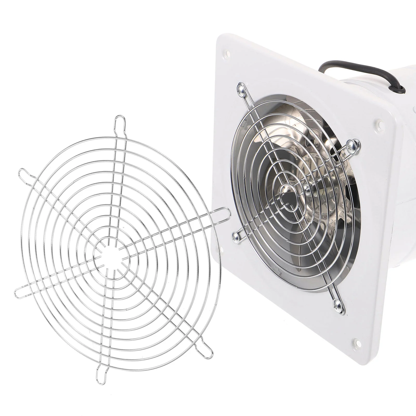 Protector de rejilla de refrigeración para ventilador de escape, cubierta de Metal, accesorios plateados