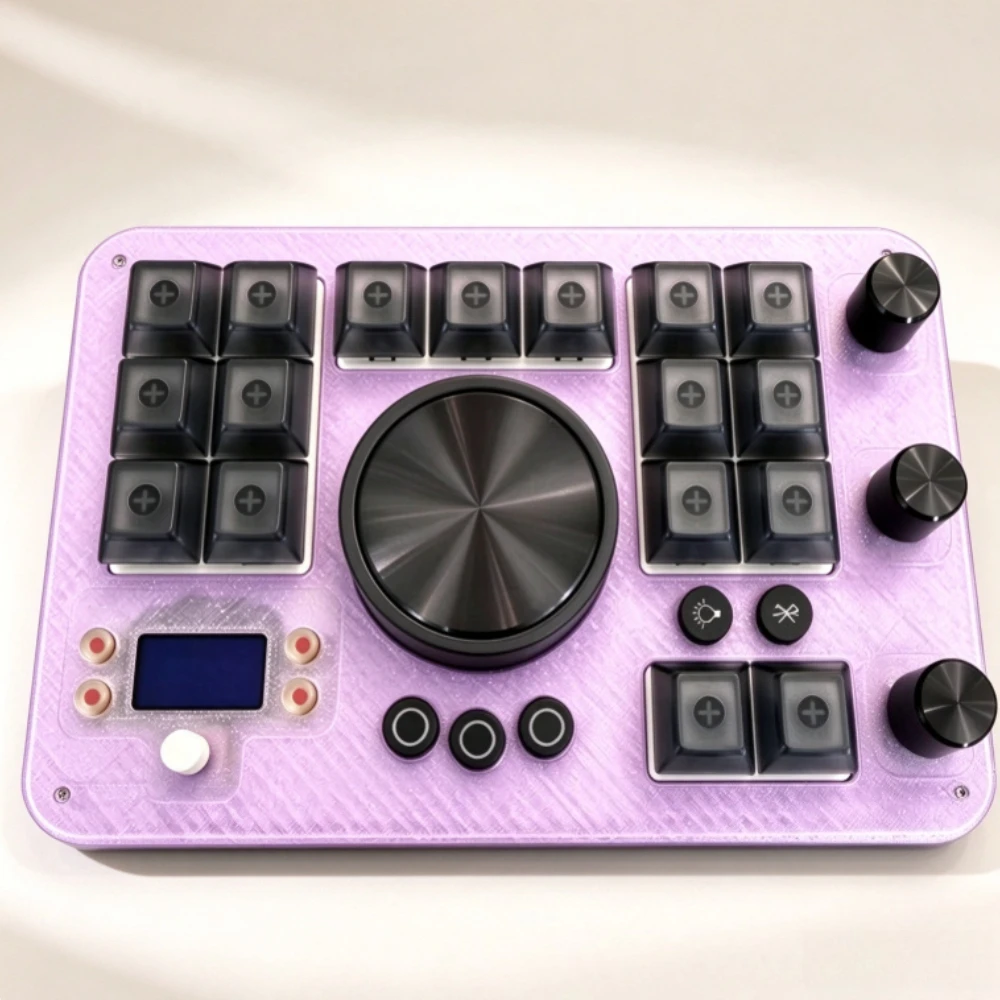Bluetooth Dual Mode Keyboard Custom Wireless Hot Swap with Knobs Mini Screen RGB for Editing Painting Retouching Office Keyboard