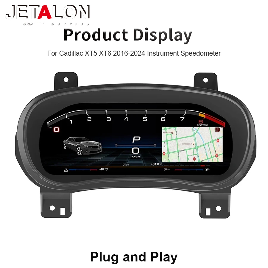 Speedometer  Upgrade Smart Cluster Instrument For Cadillac XT5 XT6 2016-2024 12.3'' LCD Dashboard Screen Speedometer Instrument