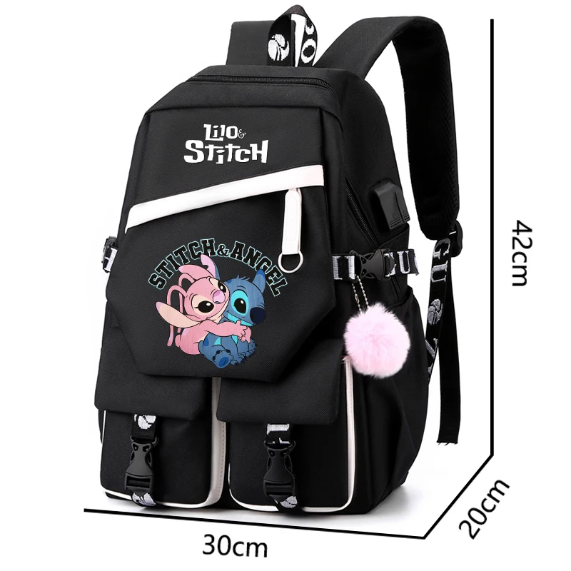 Disney Lilo Stitch Canvas Backpack for Boy Girl Back To School Large Capacity Bookbag Student Bookbag Women Travel Bag Mochila