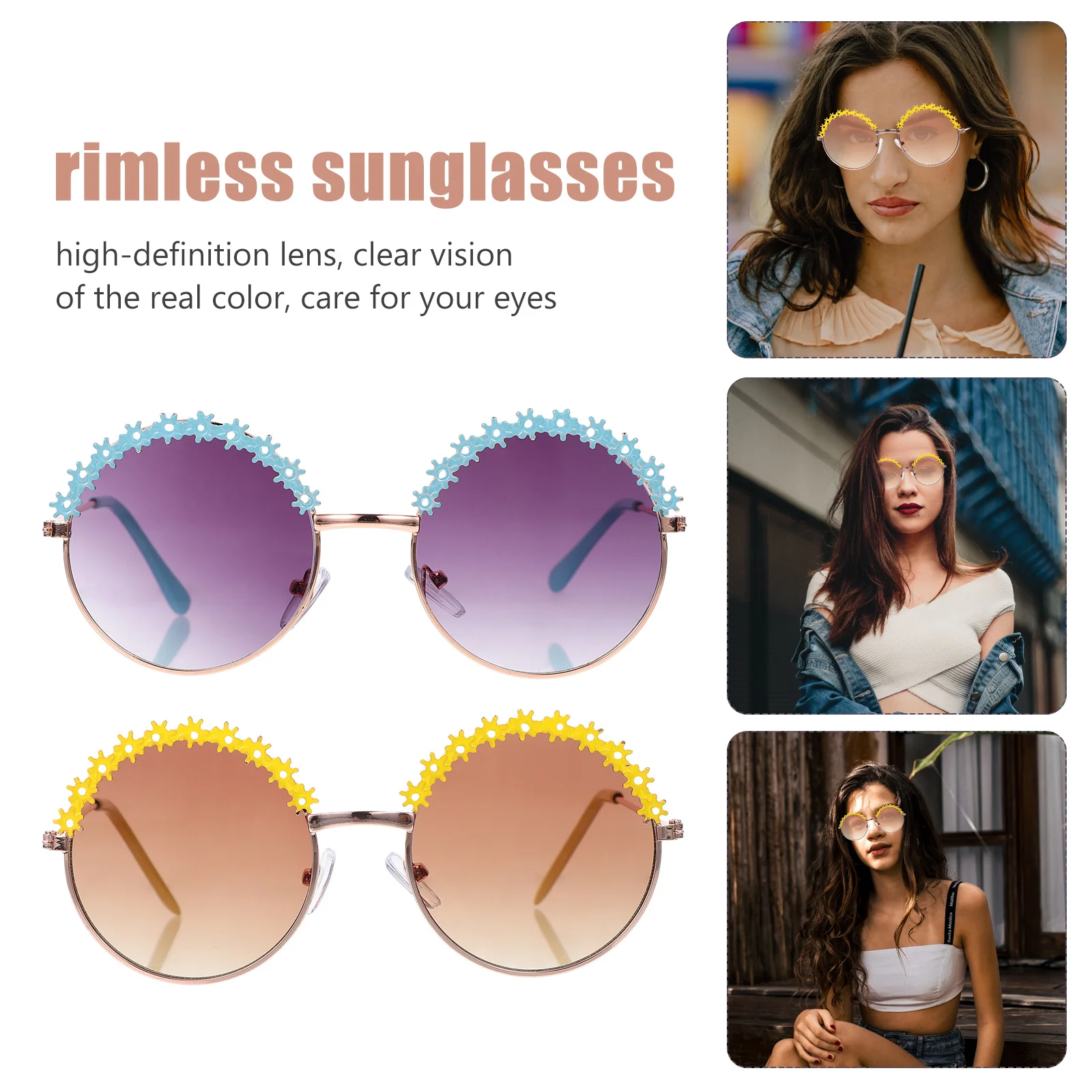 1 Paar Sonnenbrillen, Sonnenbrillen, niedliches Blumen-Design, Outdoor-Brillen, Reise-Geschenk, lustige Foto-Requisite, modische Brillen